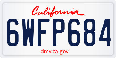 CA license plate 6WFP684