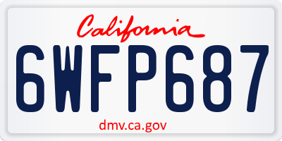 CA license plate 6WFP687