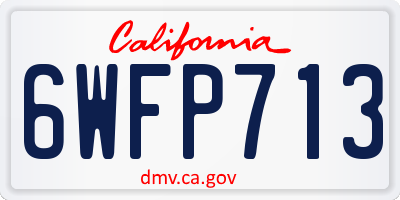 CA license plate 6WFP713