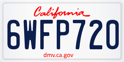 CA license plate 6WFP720
