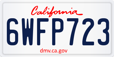 CA license plate 6WFP723
