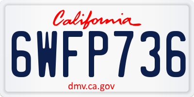 CA license plate 6WFP736