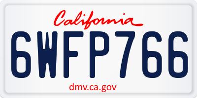 CA license plate 6WFP766