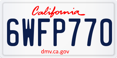 CA license plate 6WFP770