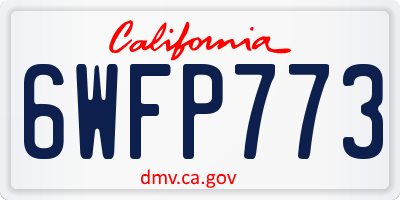 CA license plate 6WFP773