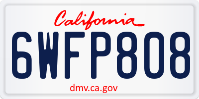 CA license plate 6WFP808