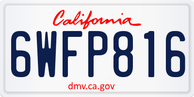 CA license plate 6WFP816