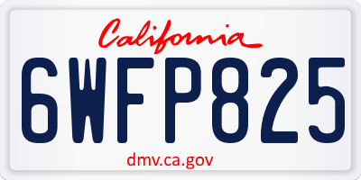 CA license plate 6WFP825
