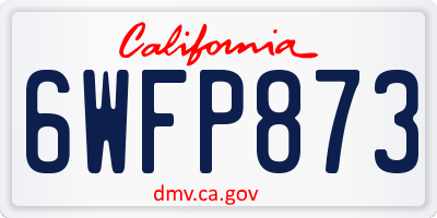 CA license plate 6WFP873