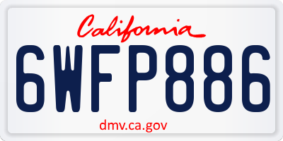 CA license plate 6WFP886