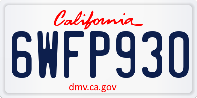 CA license plate 6WFP930