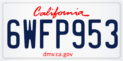 CA license plate 6WFP953