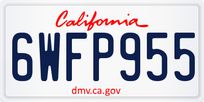 CA license plate 6WFP955