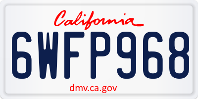 CA license plate 6WFP968