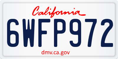 CA license plate 6WFP972