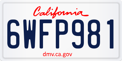 CA license plate 6WFP981