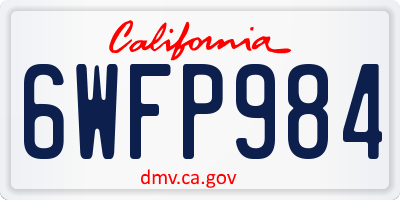 CA license plate 6WFP984