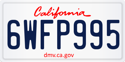 CA license plate 6WFP995