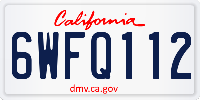 CA license plate 6WFQ112
