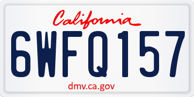 CA license plate 6WFQ157