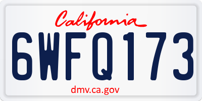 CA license plate 6WFQ173