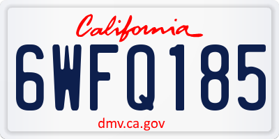 CA license plate 6WFQ185