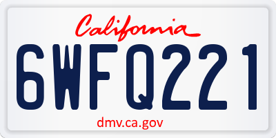 CA license plate 6WFQ221