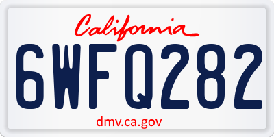 CA license plate 6WFQ282