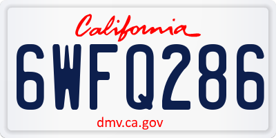 CA license plate 6WFQ286