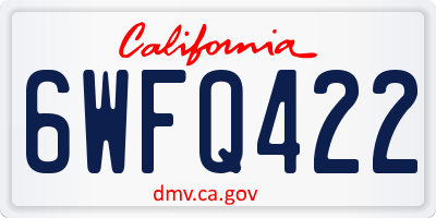 CA license plate 6WFQ422