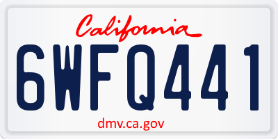 CA license plate 6WFQ441