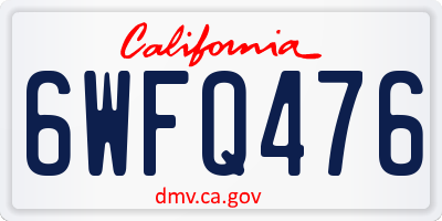 CA license plate 6WFQ476