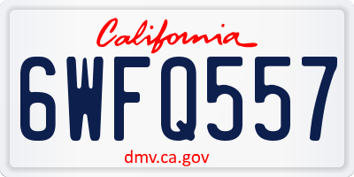 CA license plate 6WFQ557