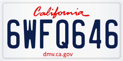 CA license plate 6WFQ646