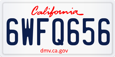 CA license plate 6WFQ656