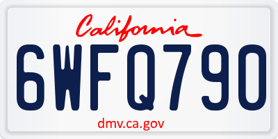 CA license plate 6WFQ790