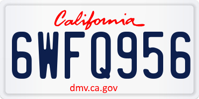 CA license plate 6WFQ956