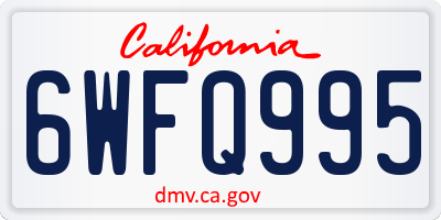 CA license plate 6WFQ995