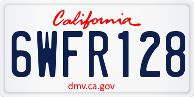 CA license plate 6WFR128