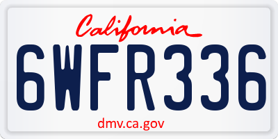 CA license plate 6WFR336