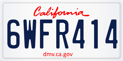 CA license plate 6WFR414