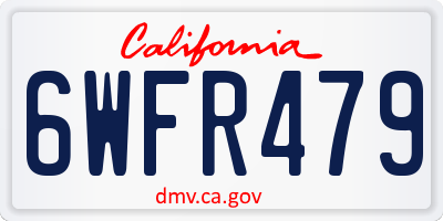 CA license plate 6WFR479