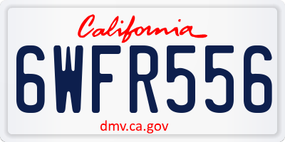 CA license plate 6WFR556