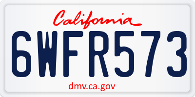 CA license plate 6WFR573