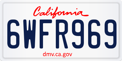 CA license plate 6WFR969