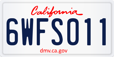 CA license plate 6WFS011