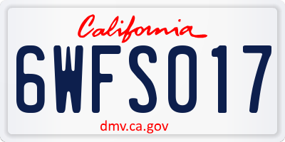 CA license plate 6WFS017