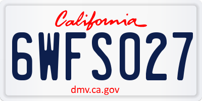 CA license plate 6WFS027