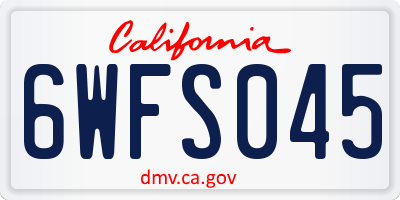 CA license plate 6WFS045