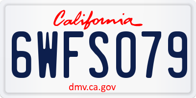 CA license plate 6WFS079